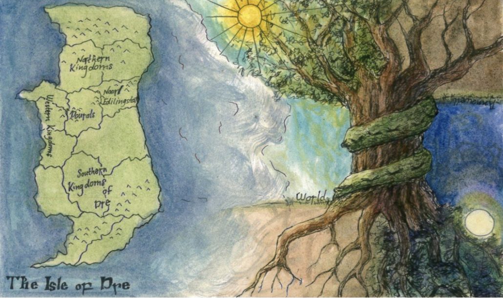 An illustration from Kristen Thompson’s novella A Tree Awakens
