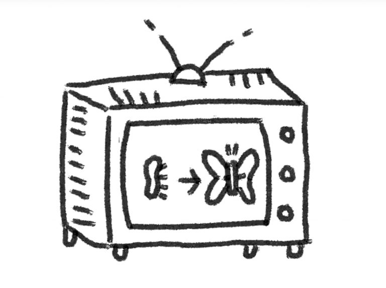 Black and white clipart of television