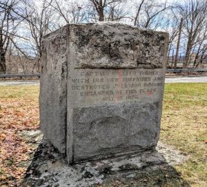A memorial to the 1676 Turner’s Falls massacre.