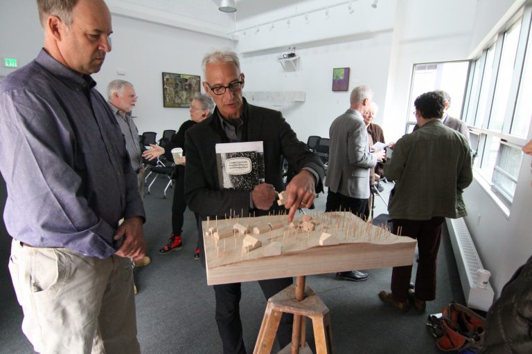 Chemistry professor Todd Smith discusses building models with architect John Cook