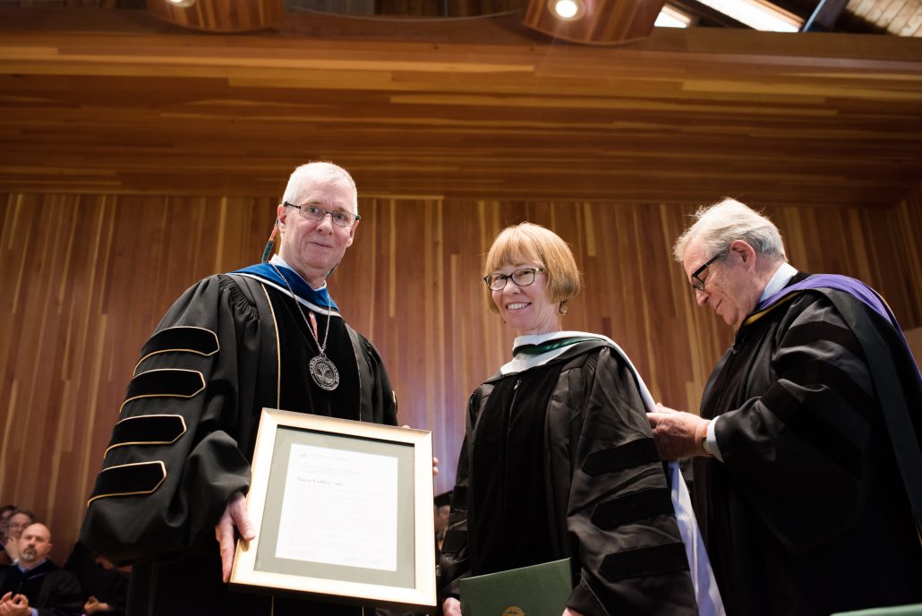 Sara Coffey receiving honorary degree