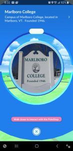Screenshot of a Marlboro "Pokestop" from the game "Pokemon Go"