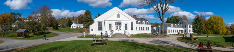 panorama photo of white houses from Marlboro campus