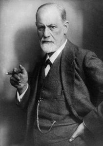 black and white photo of Sigmund Freud