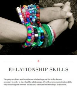 two people holding hands with the text "Relationship Skills"