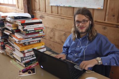 Guy with books